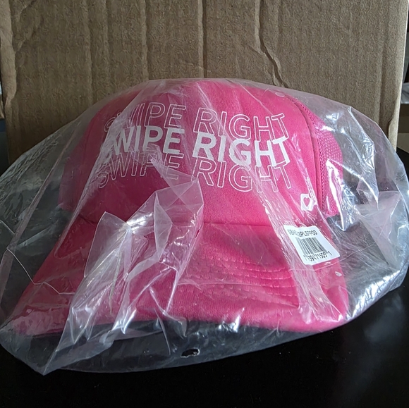 Bioworld Valentine's Day Swipe Right Pink‎ Foam Trucker Hat - Picture 2 of 6
